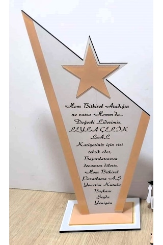 Resmi Kurum Plaket-anahtarlık-kitap Ayracı Set Kişiye Özel Beyaz - Altın