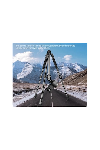 Q518 Aynasız Ve Dslr İçin Alüminyum Top Kafa Ball Head 164cm 12kg Kapasiteli Profesyonel Çok Fonksiyonlu Tripod