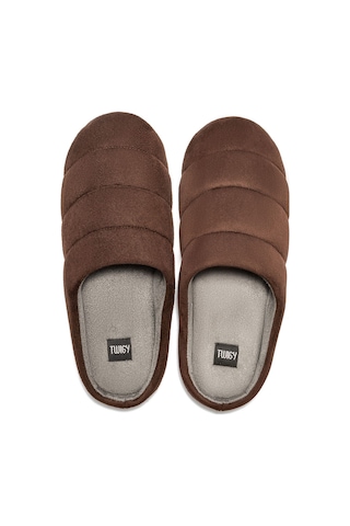 Twigy Adamo Erkek Ev Terliği Sessiz Taban Kahve Füme 41/46 AA0768 Füme