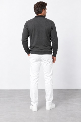 Bihan Store Erkek Yarım Fermuarlı Polo Yaka Sweatshirt 11719-antrasit