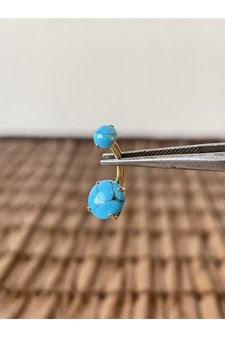 Yüksek Kalite G23 Titanium Doğal Firuze Taşlı Titanyum Göbek Piercingi Taş 10mm DUMMY 236121491 429
