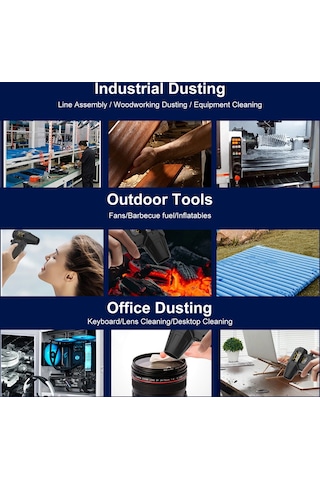 Hallow Elektrikli Hava Silici 8000 Mah Pil Yüksek Turbo Fan Siyah