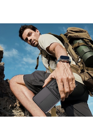 Ardemix Tecno Camon 40 Pro Kılıf Magnetik Standlı Kamera Korumalı Ardx Sürgülü Vega Kapak - Siyah Siyah