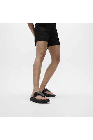 Roncato 090 All Black Sandalet Kadın Diğer Iw4-090 /675 Fitflop F-mode Go Beadie-button Adjustable Toe-post Siyah