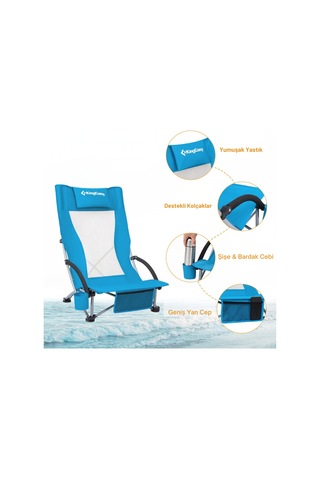 Kingcamp Lilac High Comfort Plaj Ve Dinlenme Sandalyesi Blue Buz Mavisi