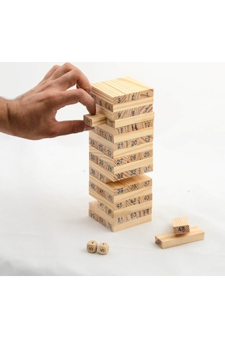 Jenga Ahşap Denge Oyunu 54  Parça