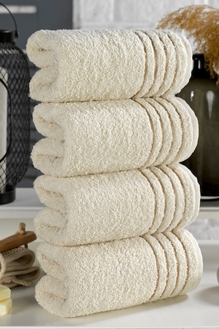 Casnack Diana Havlu Seti 4'lü 800gr. 50x90cm - Bej