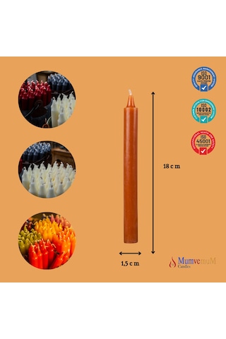 6 Lı Kahve Rengi Bakkal Mum Kahverengi