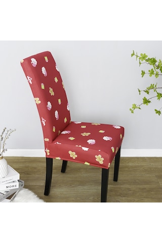 Skycity Yıkanabilir Poliester Tam Kaplama Yemek Odası Sandalye Kılıfı - Model 3 Noel Dekorasyonu Diğer