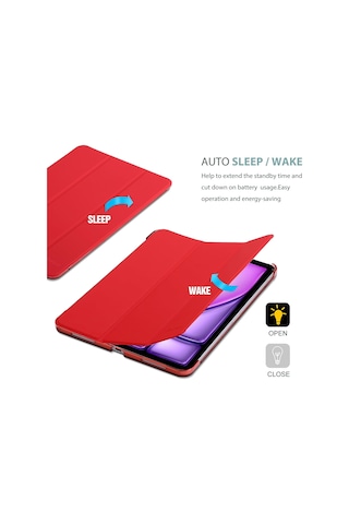 Apple Uyumlu iPad Air 6.nesil 11 İnç 2024 Tablet Kılıfı Akıllı Smart Standlı