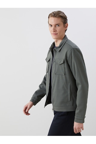 Lcw Vision Yeşil Slim Fit Gömlek Yaka Erkek Ceket
