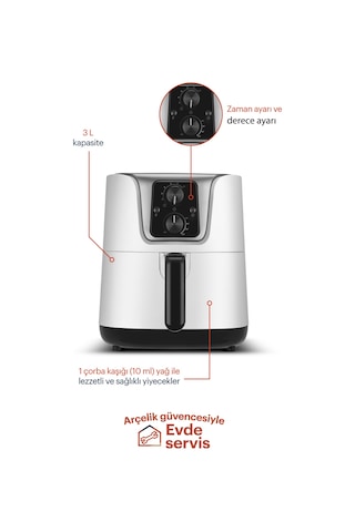 Grundig Airfryer FR 4032 A Az Yağlı Pişirici