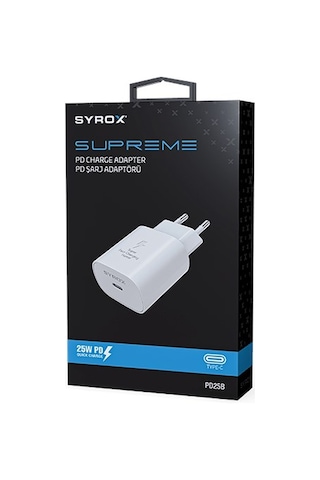 Syrox PD25B 25W PD Şarj Adaptörü