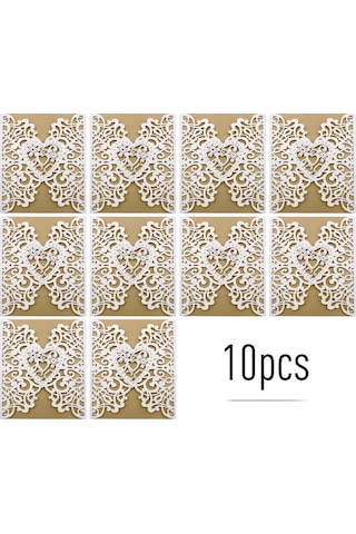 Mufunye 10 Adet Davetiye Kartı Davetiye Tutacağı Düğün Doğum Günü Partisi Yıldönümü İçin