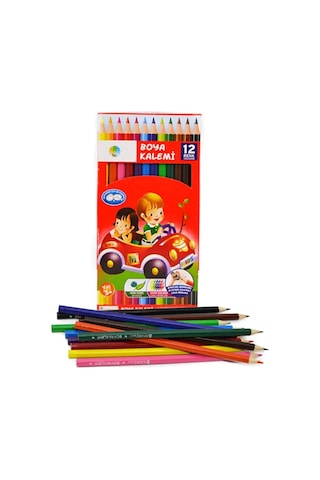 Mikro Gold 12 Renk Tam Boy Kuru Boya Kalemi