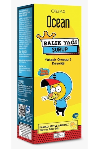 Ocean Karışık Meyve Aromalı Balık Yağı Şurup 150 ML