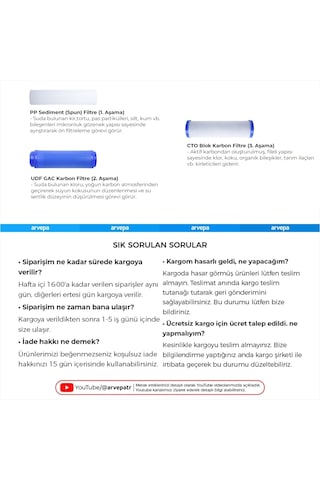 Açık Kasa Su Arıtma Cihazı 3'lü Ön Filtre Set
