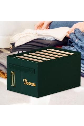Magideal Suntek Ev Giysi Saklama Organizatör Kutusu Yeşil - 36 x 25 x 20 CM