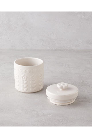 English Home Soft Bloom Stoneware Kavanoz 15 Cm Krem Krem