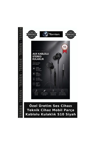 Özel Üretim Ses Cihazı Teknik Cihaz Mobil Parça Kablolu Kulaklık S10 Siyah