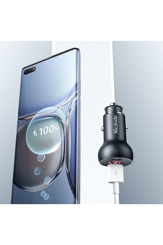 Cc-7030 45W 1Xtype-C 1Xusb Girişli Dijital Göstergeli Araç Şarj