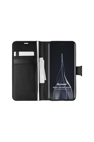 Microsonic Tecno Spark Slim 5g Kılıf Delux Leather Wallet Siyah -