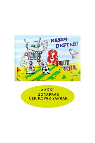 Çınar Uninote Resim Defteri Dikişli Büyük Boy A4 20 Yaprak 12 Adet