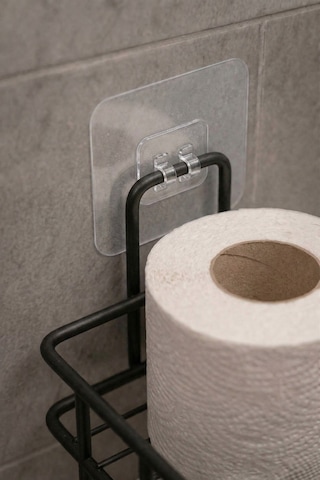 Sas Haus Yapışkanlı Tuvalet Kağıtlığı Delmesiz Vidalamasız Metal Banyo Kağıtlık Askısı Siyah S-120