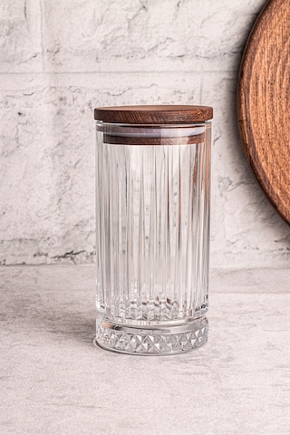 Mira Ahşap Vakumlu Kapaklı Cam Saklama Kabı 450 ml