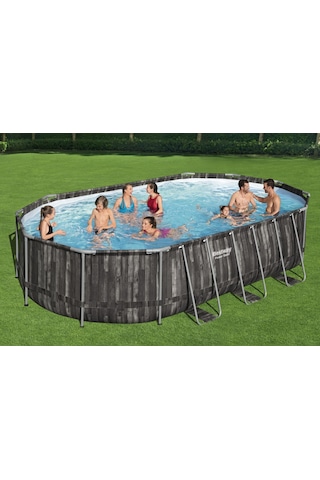Bestway 5611r Power Steel Prefabrik Yer Üstü Havuz Seti 6,10m X 3,66 M X 1,22 M
