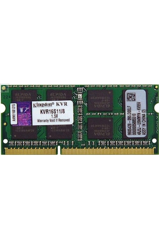 Kingston KVR16S11/8 8 GB DDR3 SODIMM 1600 MHz Notebook Bellek Kingston KVR16S11/8 8 GB DDR3 SODIMM 1600 MHz Notebook Bellek
