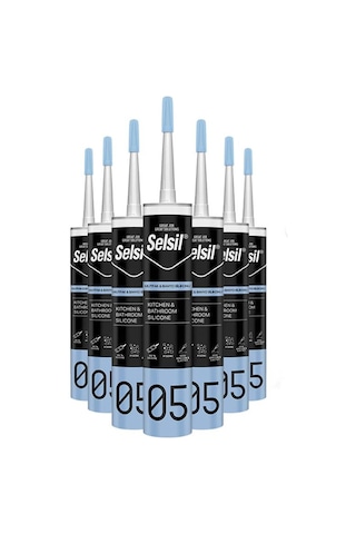 Selsil Şeffaf Mutfak Banyo Silikonu 280 Ml 25 Adet