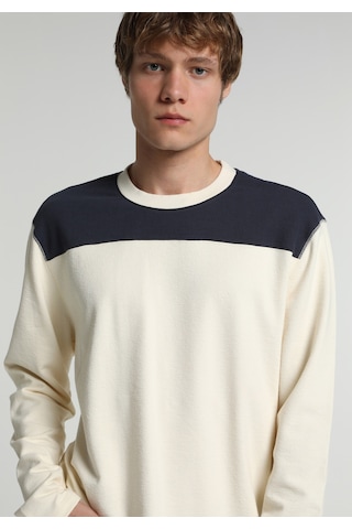 Colin's Colins Relaxed Fit Yuvarlak Yaka Jakarlı Erkek Ekru Uzun Kol Tişört Cl1081800 Q1.v1 Ecr