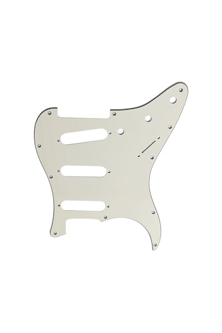 Stratocaster St Kasa Elektro Gitar Pickguard 3 Katmanlı 11 Delikli Düz Beyaz