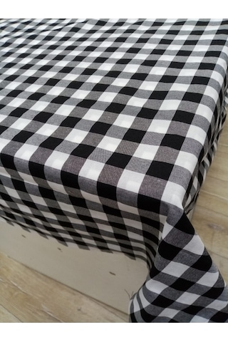Hayat Home Siyah Kareli Zefir Kumaş Masa Örtüsü Sofra Örtüsü