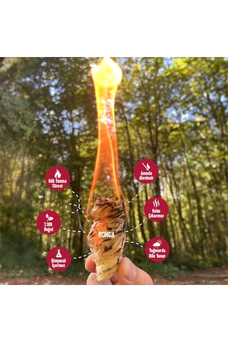 Bonga Mangal Ve Ateş Tutuşturucu 50 Adet 700 GR - Jel Ve Çıra Alternatifi Doğal Odun Yünü