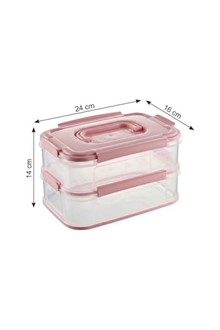 2x1,8 L Çift Katlı Plastik Yemek Taşıma Kutusu 3,6 L Saklama Kabı Sızdırmaz Contalı Şeffaf Kilitli Sefer Tası Beslenme Kabı Lunch Box Erzak Kabı 1 Adet Bakır