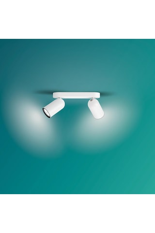 Philips myLiving Pongee Tavan/Duvar 2'li Beyaz Spot Lamba GU10 Duy (Ampul birlikte verilmez)