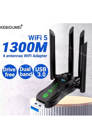 Kebidumei 1300 Mbps Wifi 5 Yüksek Hızlı 5ghz 4 Anten Çift Bant