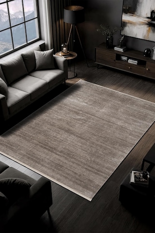 Lyka Ct024a Vızon Halı Modern Desen Pamuk Taban Yıkanabilir Salon Halısı Yatak Odası-1147 Vizon