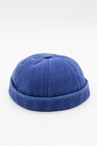 Külah Vintage Retro Mavi Eskitme Pamuk Cap Docker Şapka Mavi