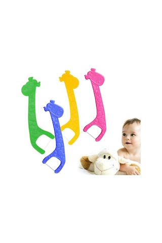 Moveevo Çocuklar İçin 60 Adet Diş İpi - Kavisli Sap, Diş Arası Temizlik Ve Ağız Bakımı