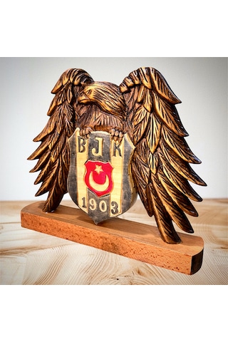 Ahşap Masa Üstü Beşiktaş Kartal Obje. 26x23