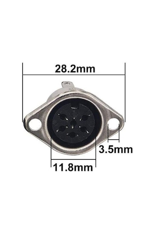 5 Pin Dişi DIN Konnektör - Flanşlı Panel Tipi
