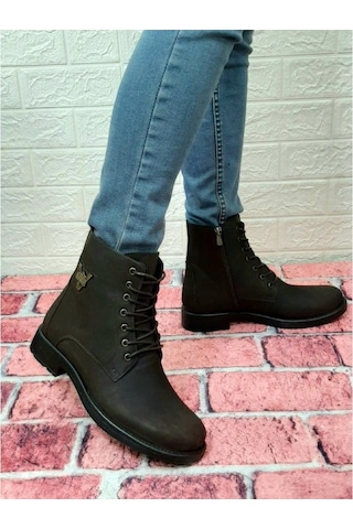 Voyager 3517 Kahverengi Hakiki Deri Bağcıklı Fermuarlı Erkek Bot