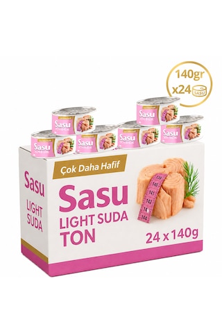 Sasu Light Suda Ton Balığı Bütün Dilim 24x140 Gr Sasu Light Suda Ton Balığı Bütün Dilim 24x140 Gr
