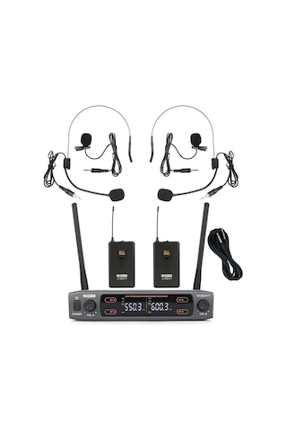 Lastvoice Lv-502h Uhf Dijital 2x24 Kanal Çiftli Yaka Kafa Telsiz Kablosuz Mikrofon