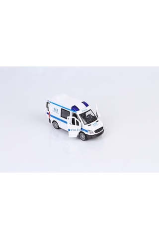Sesli Işıklı Metal Polis Minibüs 1 32