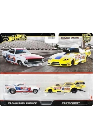 1:64 Premium Car Culture 2'li Paket 72 Plymouth Cuda Fc - Rob'n Pınks Jbl01