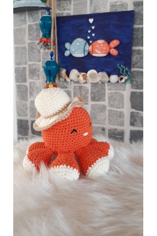 Amigurumi Oyuncak- Oyuncak Ahtapot Turuncu